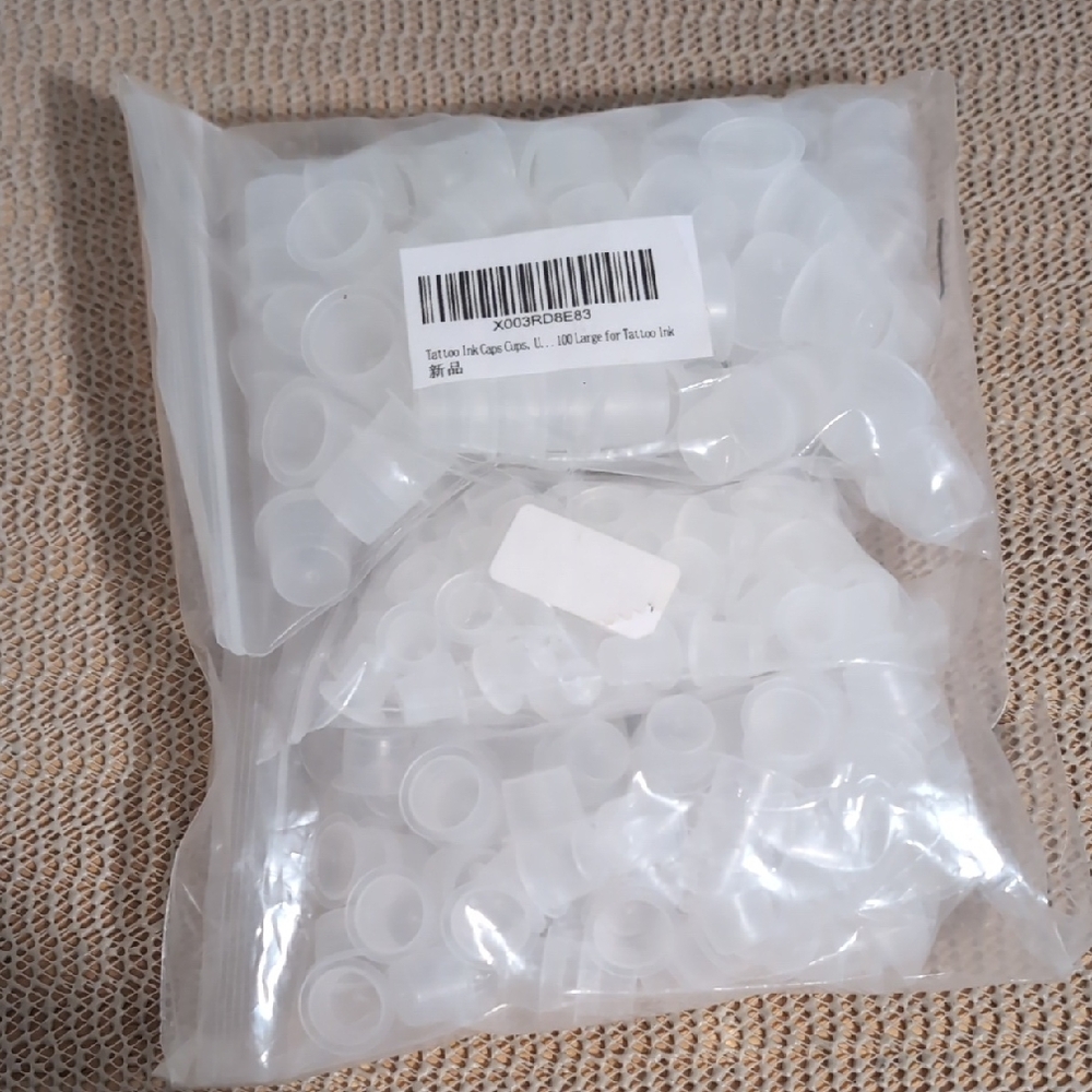 Clear Tattoo Ink Caps 100 Count Large New
